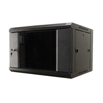Шкаф 19 6U MDX настенный, 600 мм, дверь стекло, черный