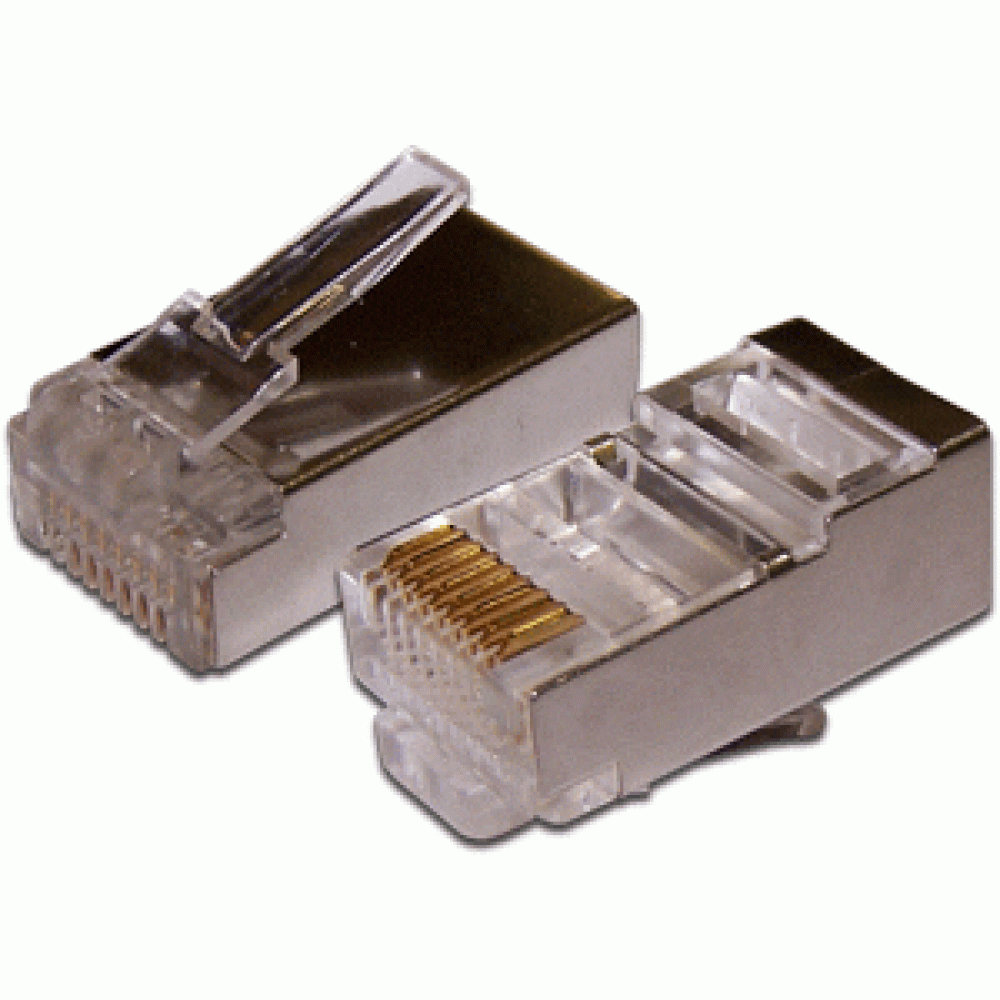 Коннектор RJ45 STP 8P8C, универсальный, cat.5e, 100 шт. в банке